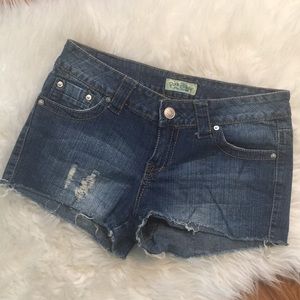 LAST CHANCE - Distressed Paris Blues Shorts